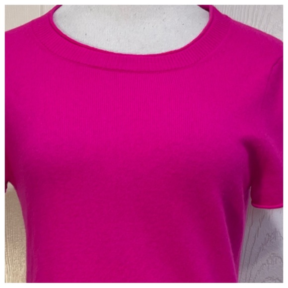 Cashmere! J. CREW NEON FUCHSIA RELAXED CASHMERE T-SHIRT - Picture 7 of 7